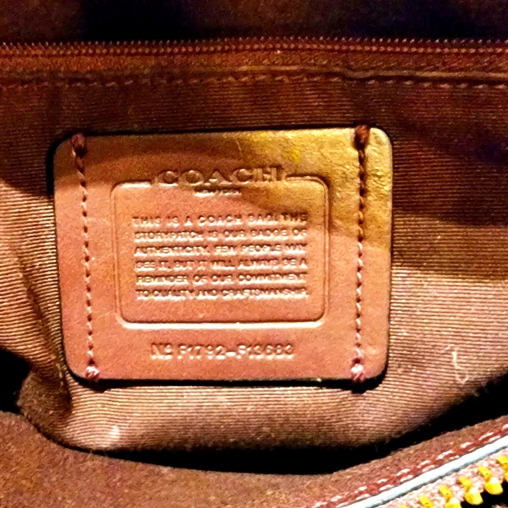 COACH Bordeaux Sparkling  Pebbled Leather Satchel Bag - Picture 3 of 14